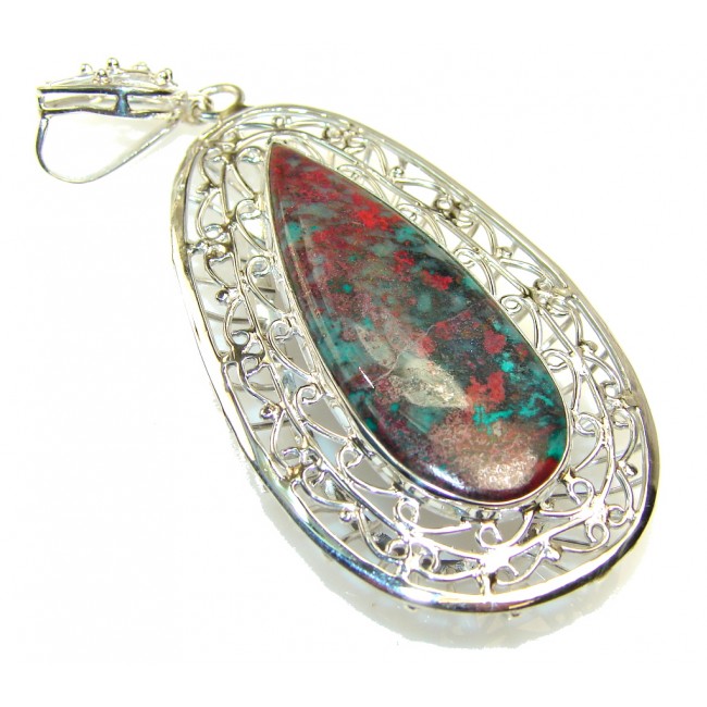 Excellent Red Sonora Jasper Sterling Silver Pendant