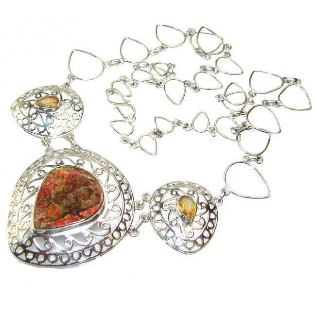 Gorgeous Ammolite Sterling Silver necklace