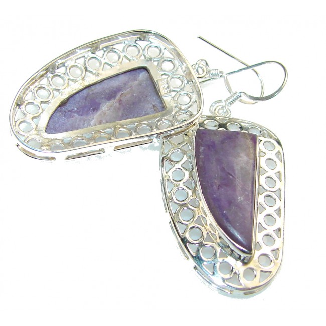 Passion Fruit!! Charoite Sterling Silver earrings