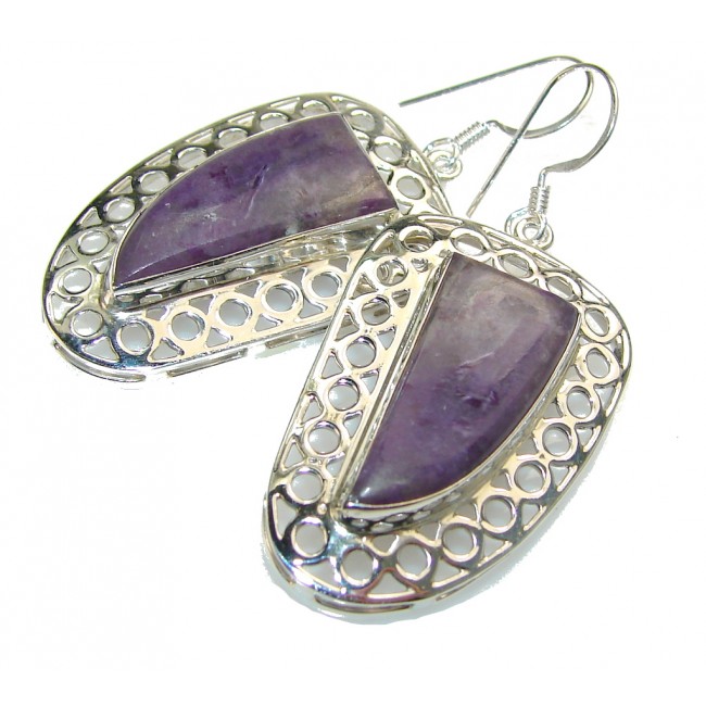 Passion Fruit!! Charoite Sterling Silver earrings