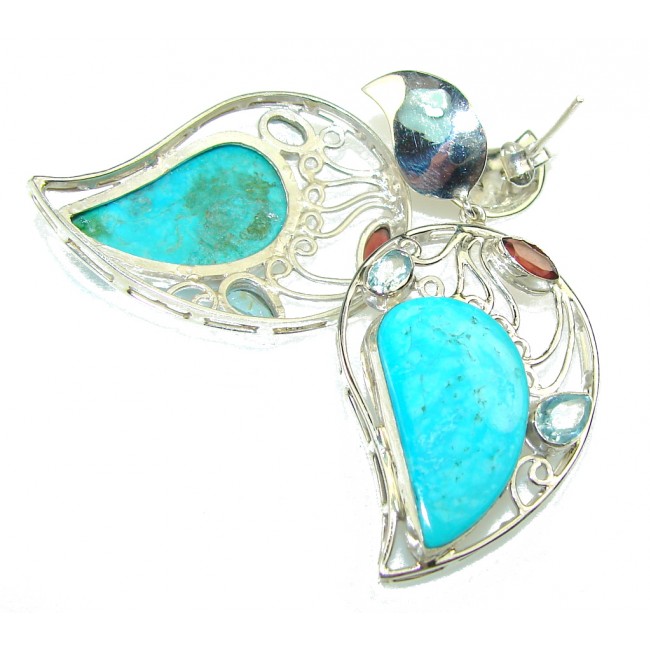 Awesome Color Of Turquoise Sterling Silver earrings