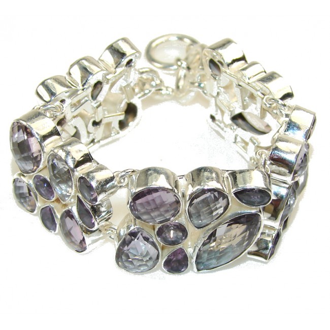 Tropisal Glow!!! Purple Amethyst Sterling Silver Bracelet