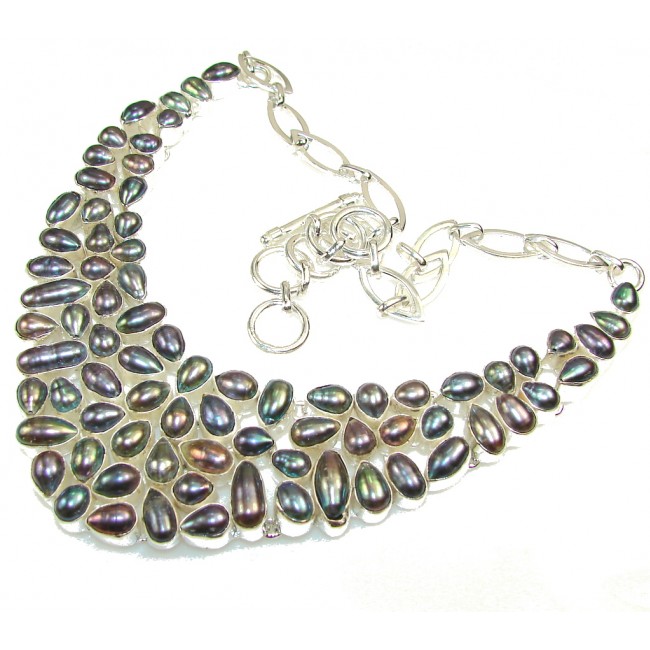 Fabulous Design!! Mother Of Pearl Sterling Silver necklace