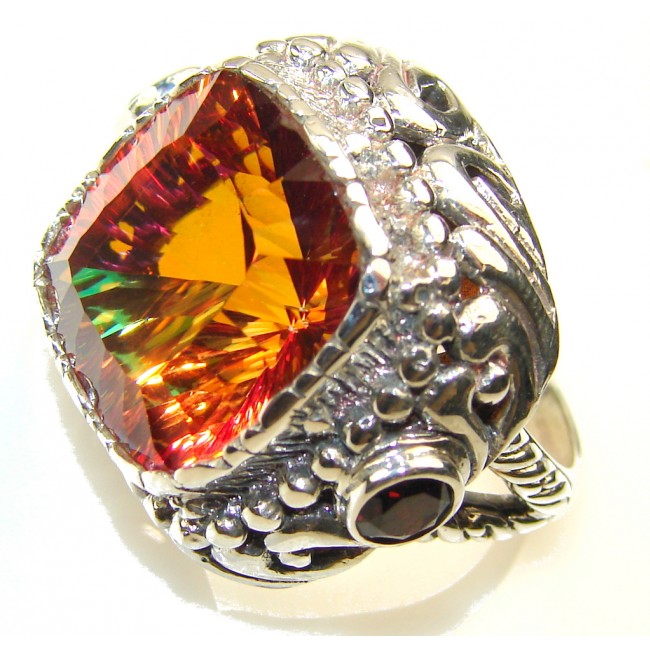 Awesome Color Changing Quartz Sterling Silver Ring s. 8