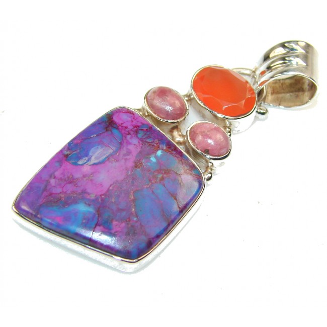 Gentle Purple Turquoise Sterling Silver Pendant