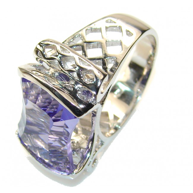 Liliac Kiss Purple Helenite Sterling Silver ring s. 9
