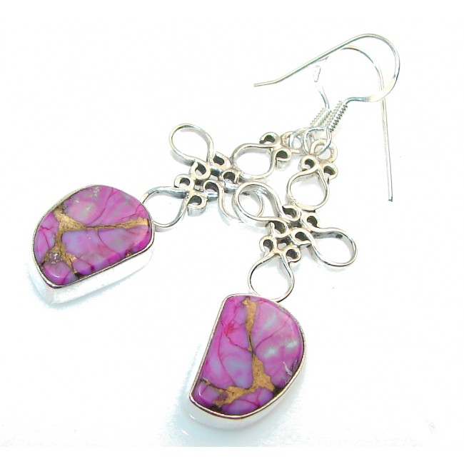 Classic Purple Copper Turquoise Sterling Silver earrings