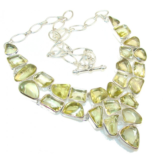 Summer Day!! Yellow Citrine Sterling Silver necklace