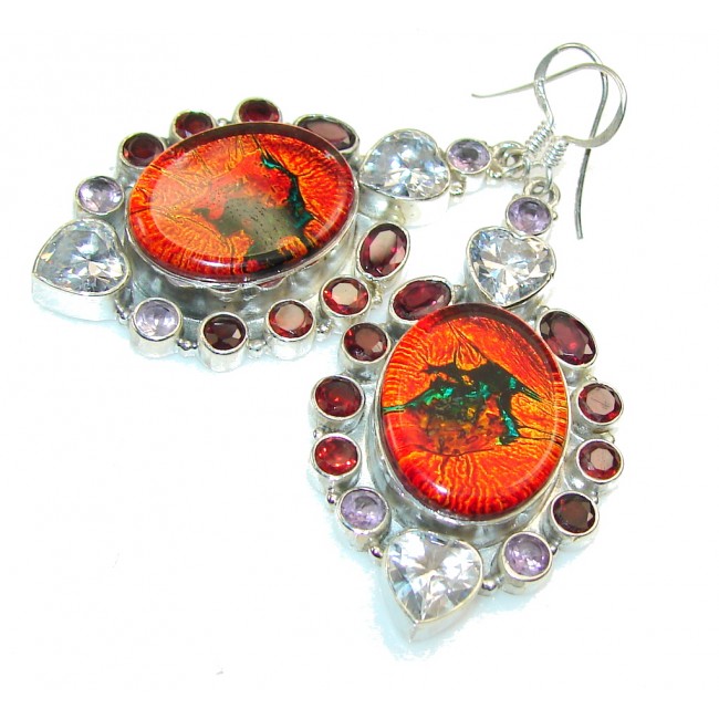 Excellent Dichroic Glass Sterling Silver earrings