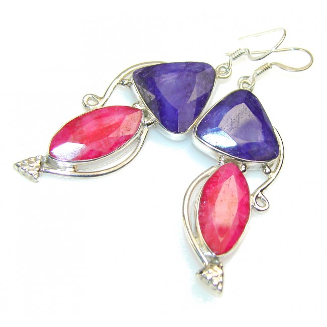 Excellent Pink Ruby Sterling Silver earrings