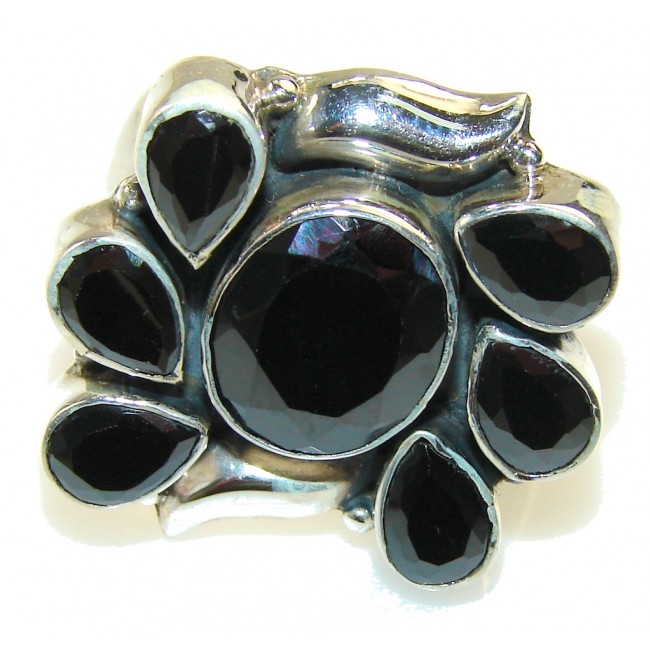 Awesome Design!! Hematite Sterling Silver Ring s. 10