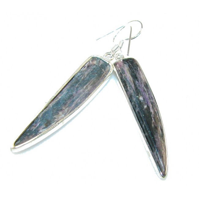 Stylish Siberian Purple Charoite Sterling Silver earrings