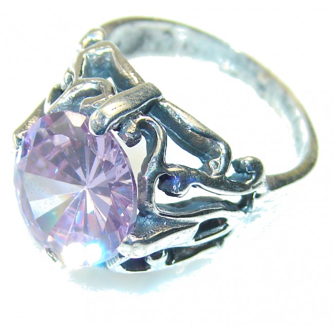 Delicate Light Purple Quartz Sterling Silver Ring s. 6