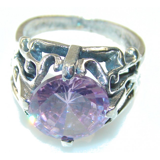 Delicate Light Purple Quartz Sterling Silver Ring s. 6