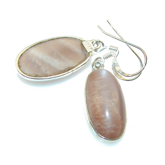 Awesome Brown Cats Eye Sterling Silver earrings