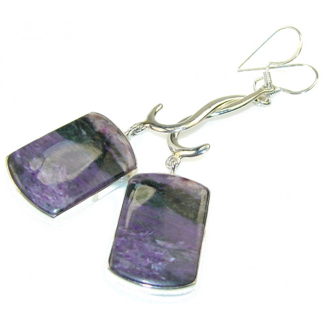 Fantastic Purple Charoite Sterling Silver earrings