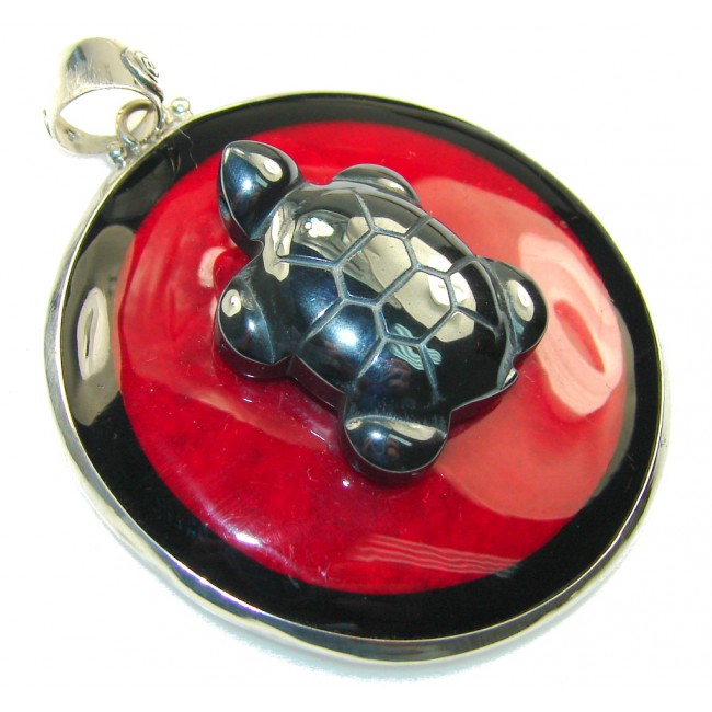 Amazing Design!! Fossilized Coral Sterling Silver pendant