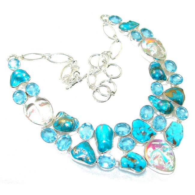 New Design!! Cooper Turquoise Sterling Silver necklace