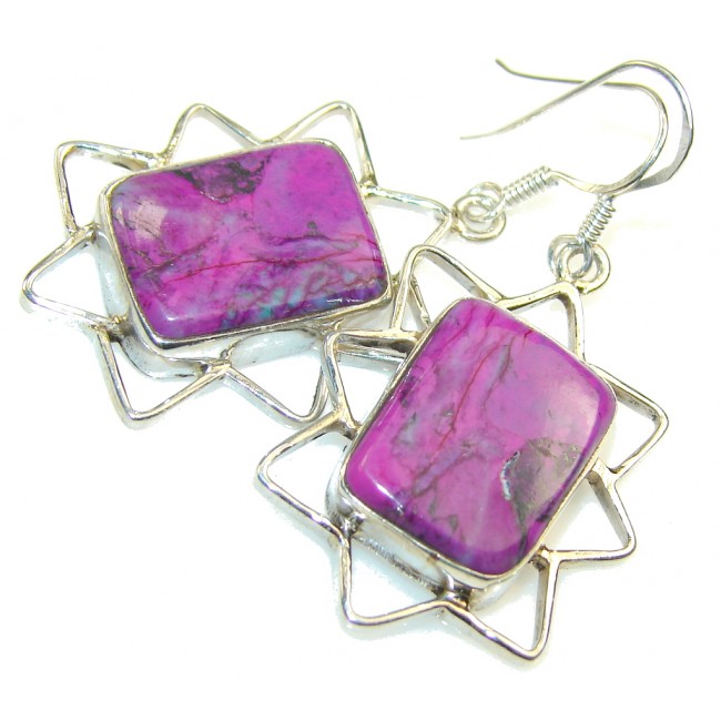 Classic Purple Turquoise Sterling Silver earrings