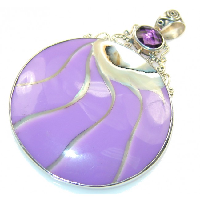 Fabulous Purple Ocean Shell Sterling Silver Pendant