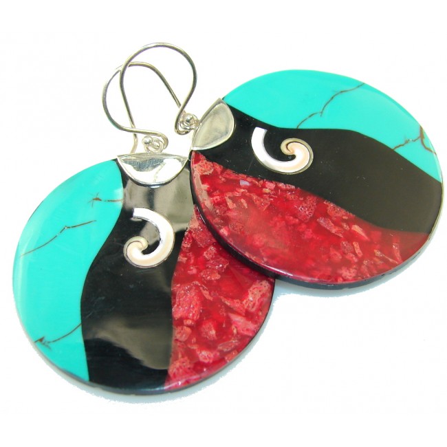 New Design Of Mozaic Shell Sterling Silver earrings
