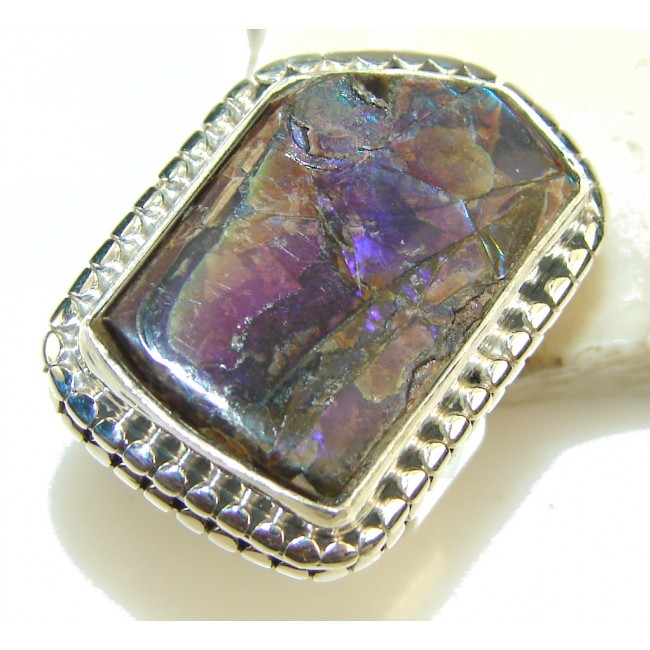 Fabulous Ammolite Sterling Silver ring s. 8