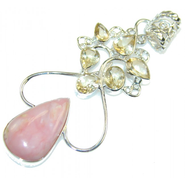 Precious Pink Opal Sterling Silver Pendant