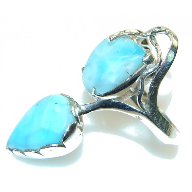 Lovely Light Blue Larimar Sterling Silver Ring s. 10 3/4