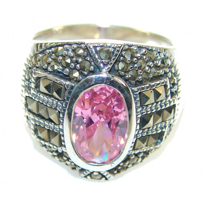 Sweet 16!! Pink Topaz Sterling Silver ring; size 8