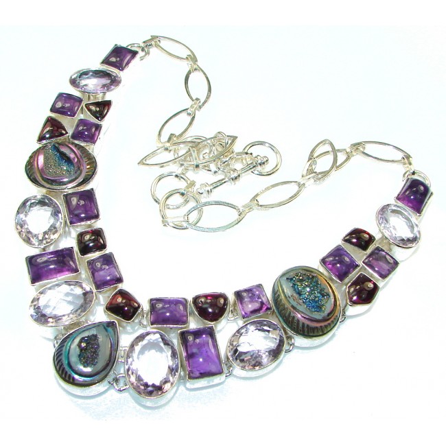 Maya Freedom!! Purple Amethyst Sterling Silver Necklace