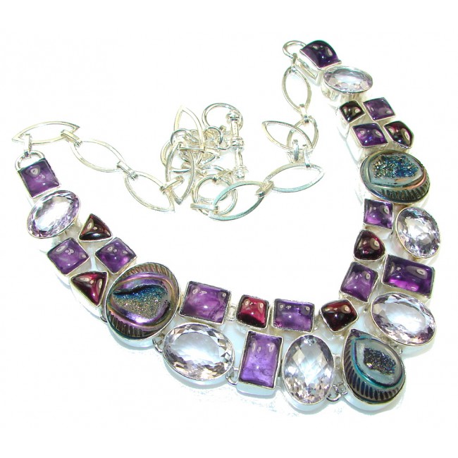 Maya Freedom!! Purple Amethyst Sterling Silver Necklace