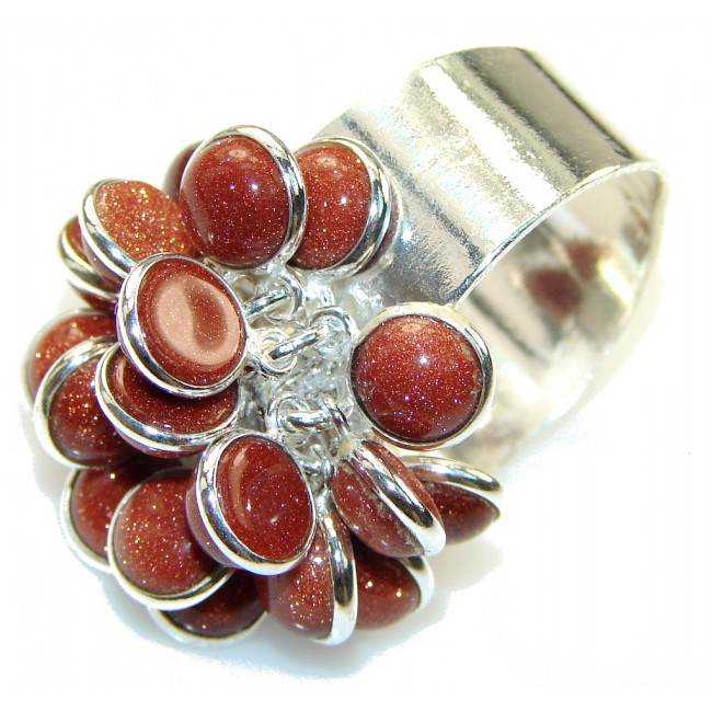 Inspire Red Sun Sitara Sterling Silver Cocktail ring s. 9