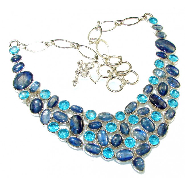 Ocean Melody!! Blue Kyanite Sterling Silver necklace
