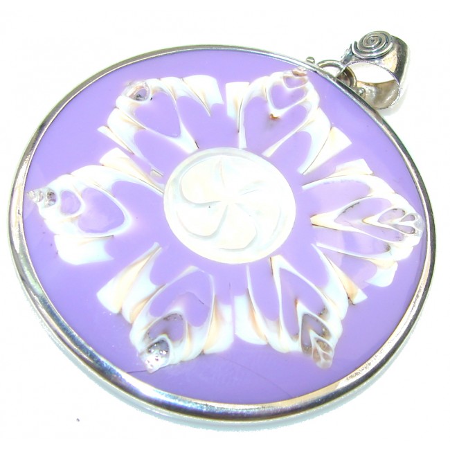 Amazing Purple Ocean Shell Sterling Silver Pendant