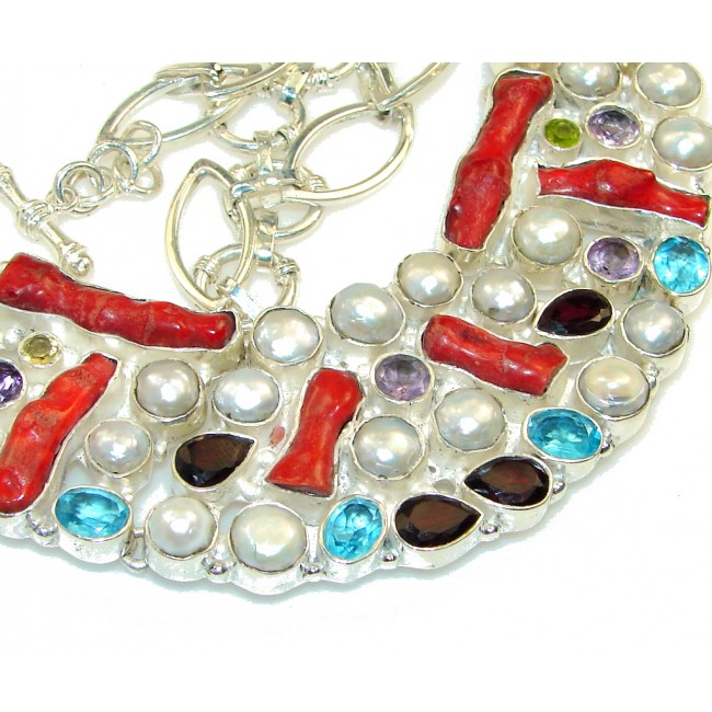 Scarlet Beauty Fossilized Coral Sterling Silver necklace
