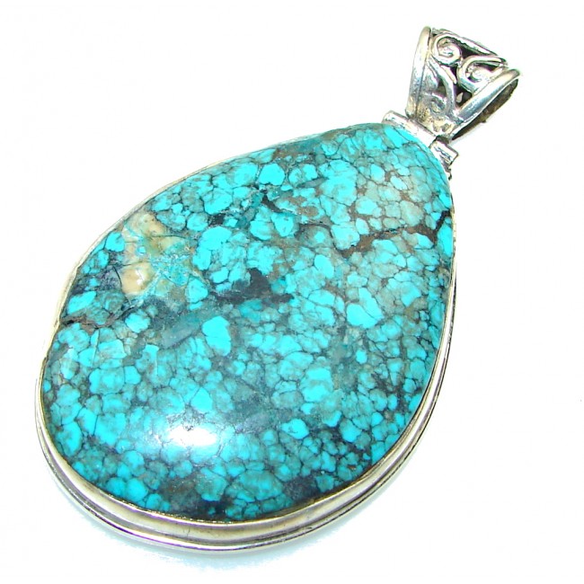 Mountain Blue with Extra Fine Spiderweb Turquoise Sterling Silver ...