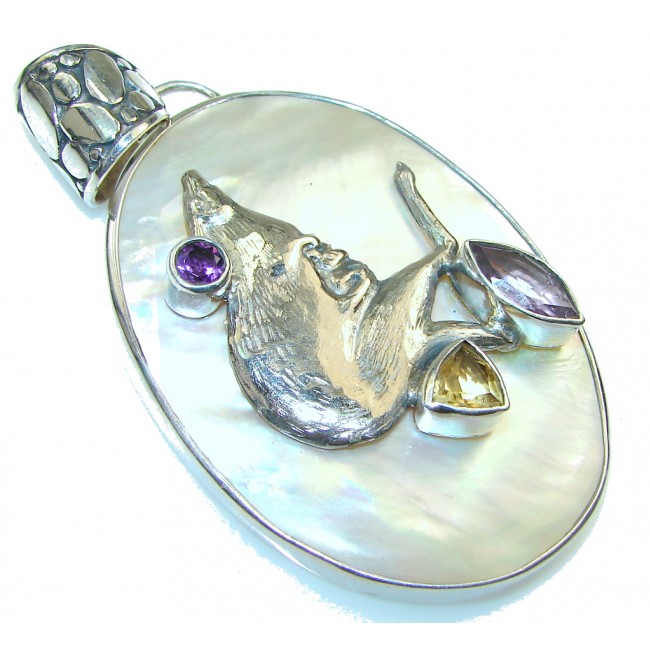 New Trendy!! Blister Pearl Sterling Silver pendant