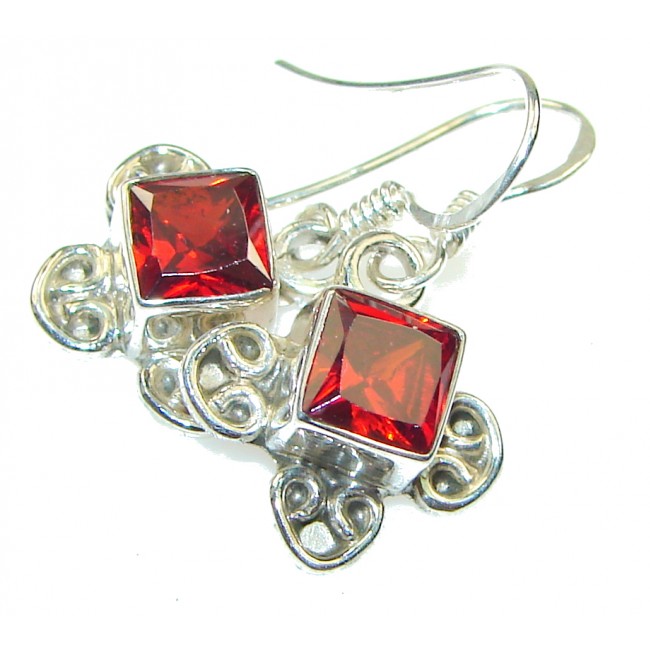 Love!! Red Quartz Sterling Silver earrings