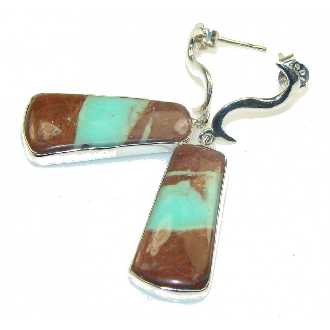Excellent!! Brown Chrysoprase Sterling Silver earrings