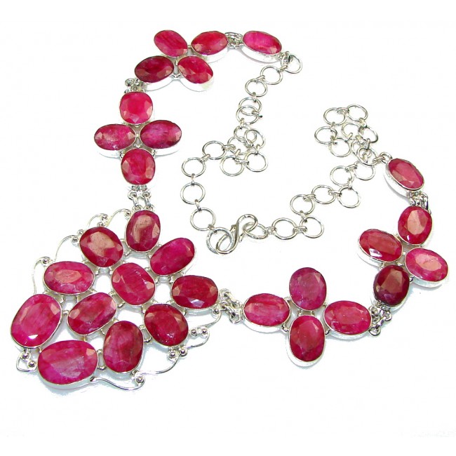 Natural Beauty!! Pink Ruby Sterling Silver necklace