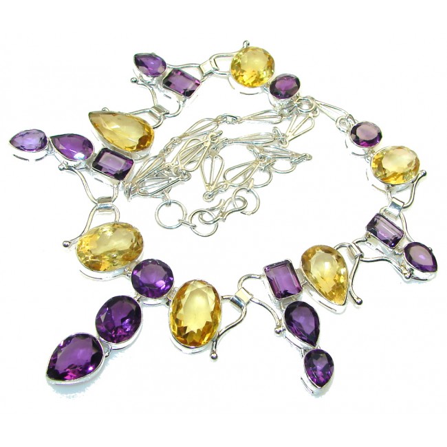 Love Attraction!! Natural Purple Amethyst Sterling Silver necklace