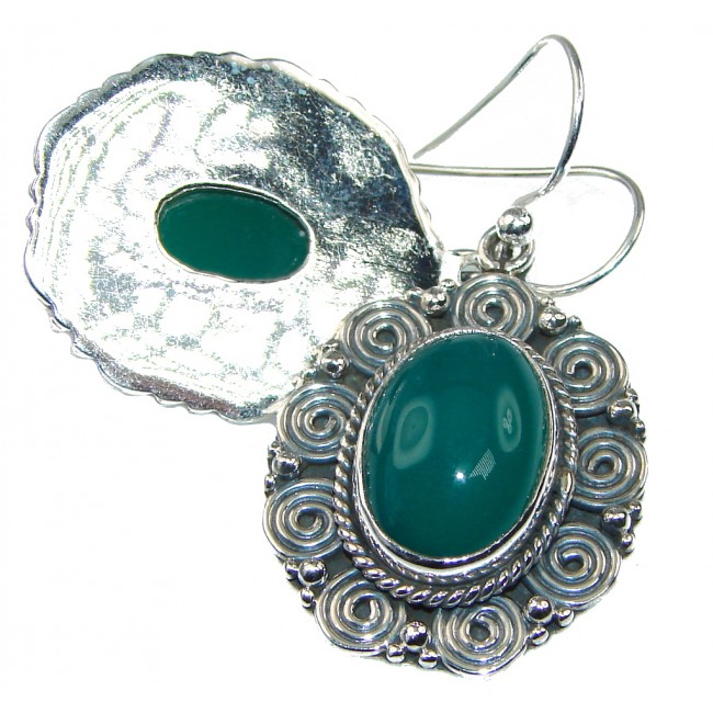 Amazing Green Agate Sterling Silver earrings