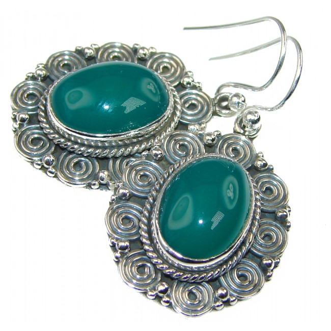 Amazing Green Agate Sterling Silver earrings
