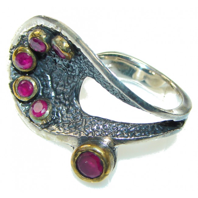 New Fashion Design! Pink Ruby Sterling Silver Ring s. 8