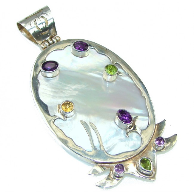 Large! High Work Quality! Blister Pearl Sterling Silver pendant