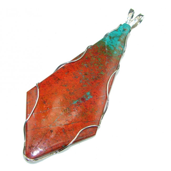 Large! World Of Beauty! Red Sonora Jasper Sterling Silver Pendant
