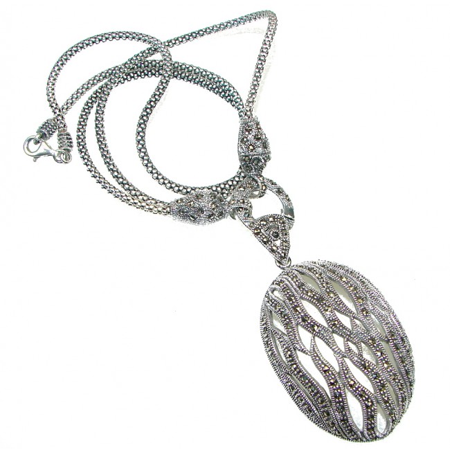 Fortune And Happiness! Marcasite Sterling Silver necklace