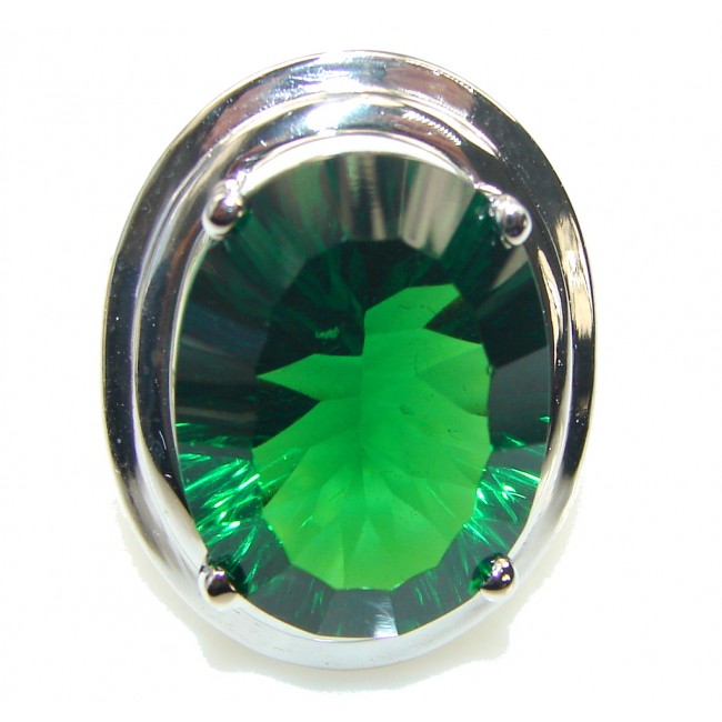 Charm Of Lime Green Helenite Sterling Silver ring s. 7