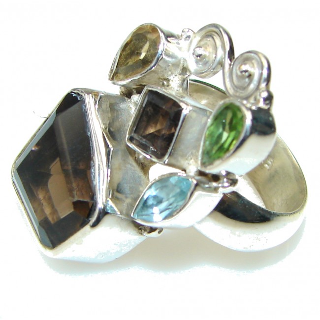 Grounding Stone! Brown Smoky Topaz Sterling Silver ring s. 8