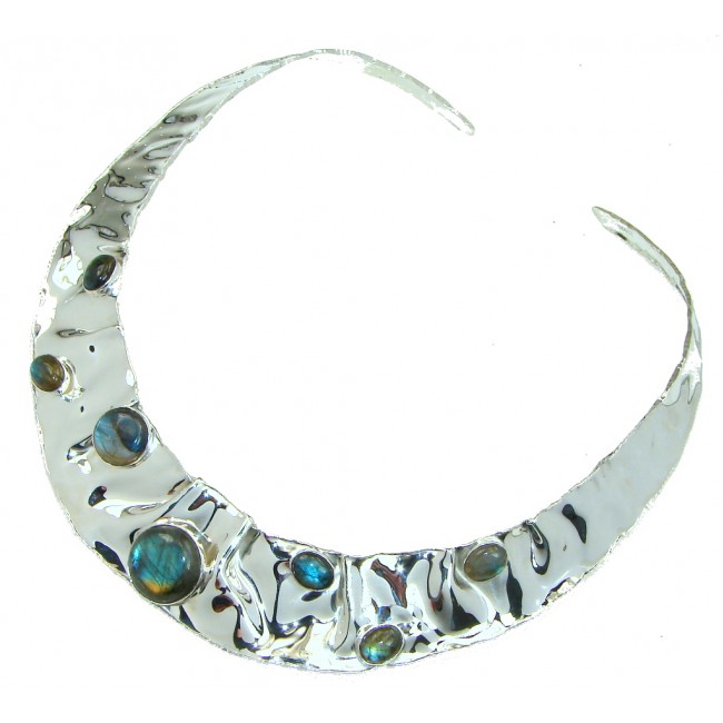 Scarlet Beauty Labradorite Sterling Silver necklace / Choker